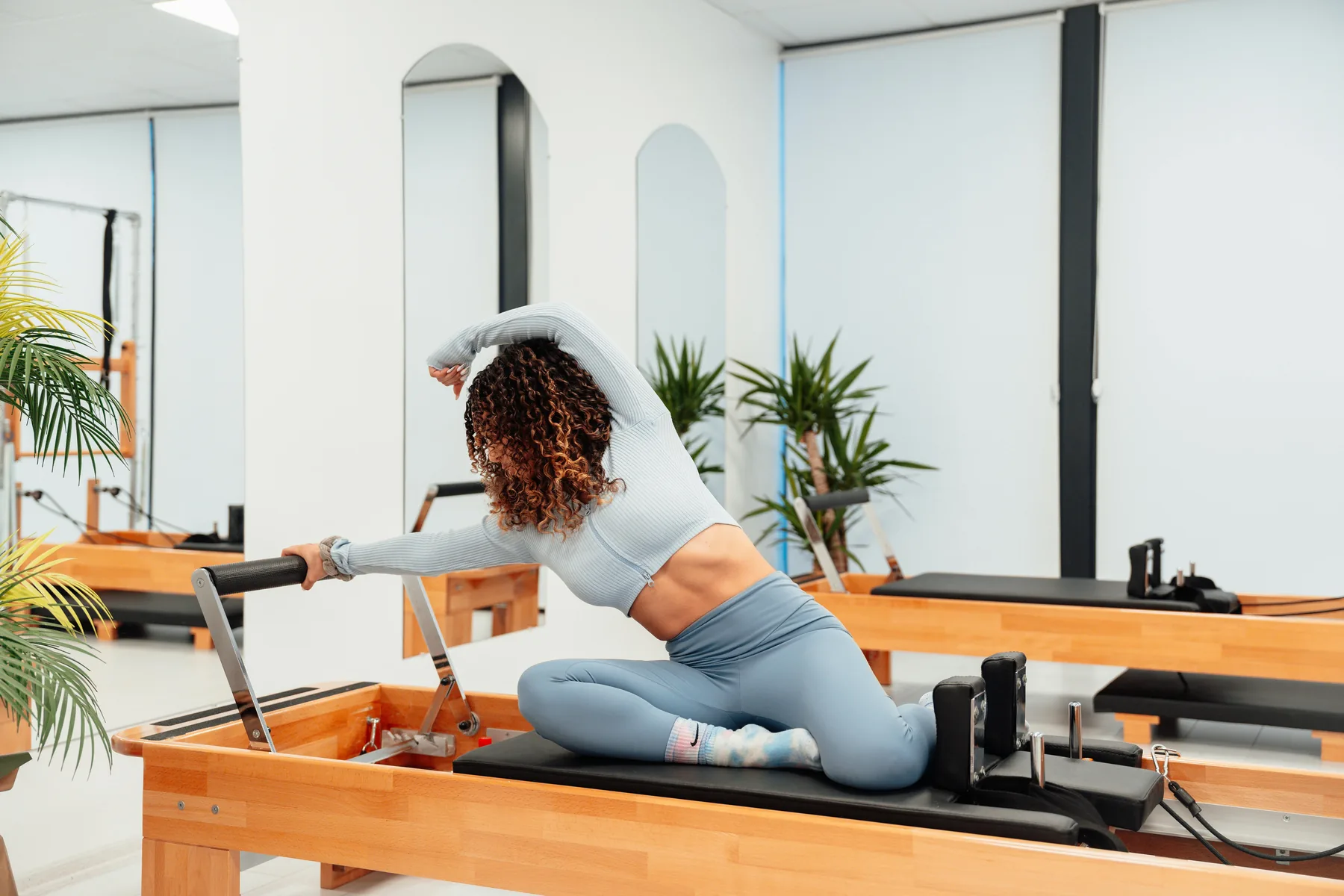 Pilates session in a bright studio