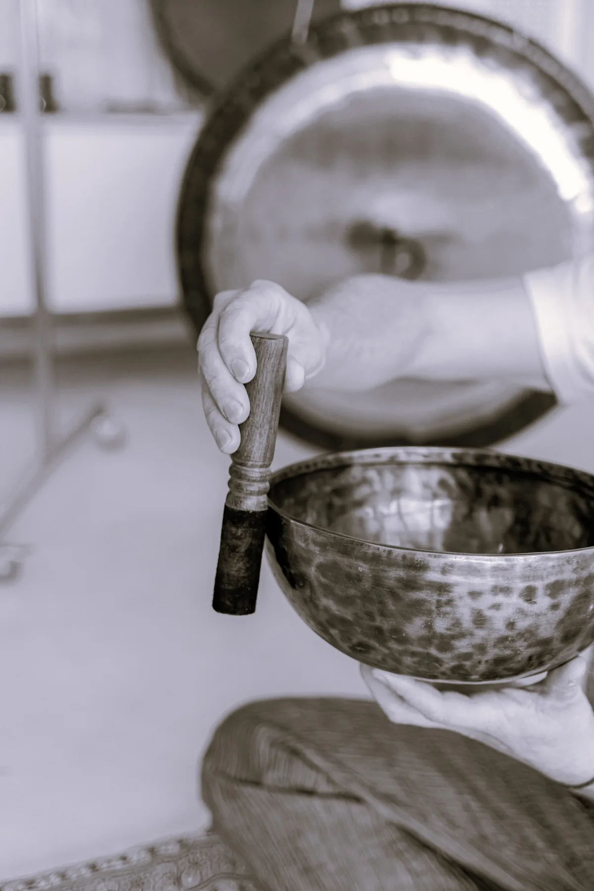 Tibetan singing bowl ceremony.