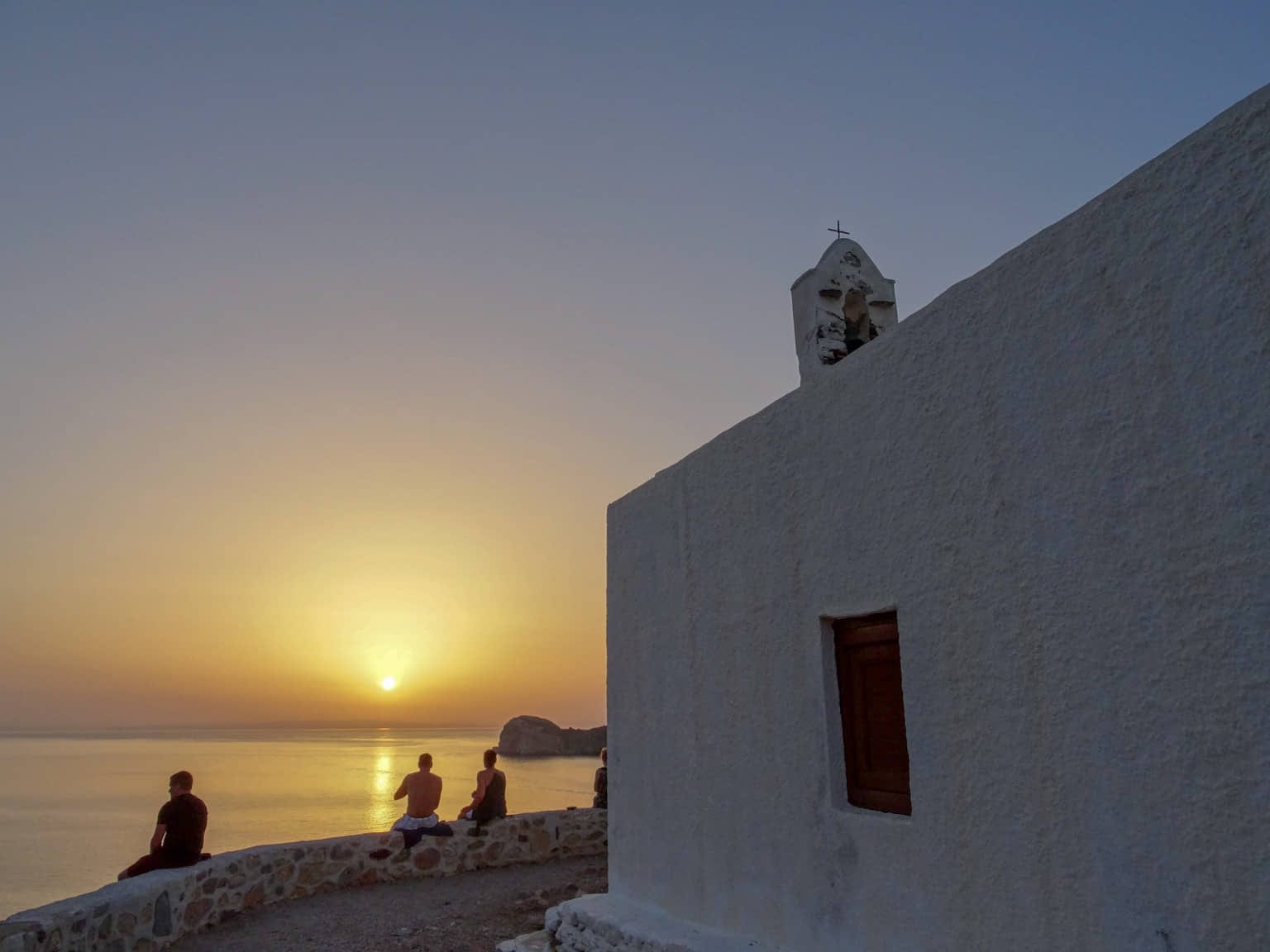 Sunset over Agia Pakou bay, Syros.